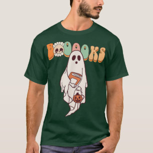 Cute Ghost Book Reading Halloween Boo Men Women Te T-Shirt