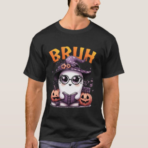 Cute Ghost bruh Boo Reading book Funny Family Hall T-Shirt