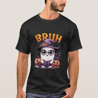 Cute Ghost bruh Boo Reading book Funny Family Hall T-Shirt
