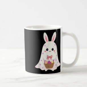 Cute Ghost Bunny Egg Basket Rabbit Easter Day Rabb Coffee Mug