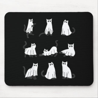 Cute Ghost Cat Funny Halloween Design ghost cat Mouse Mat