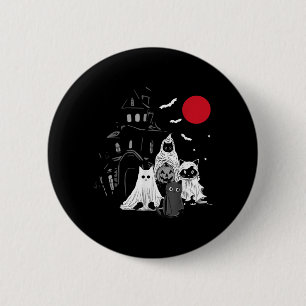 Cute Ghost Cat Funny Halloween Outfit Costumes 6 Cm Round Badge