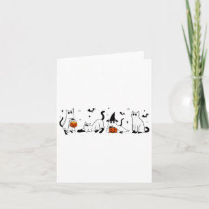 Cute Ghost Cat Funny Halloween Outfit Costumes Bla Card