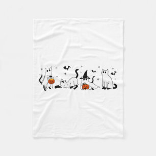 Cute Ghost Cat Funny Halloween Outfit Costumes Bla Fleece Blanket