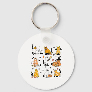 Cute Ghost Cat Funny Halloween Outfit Costumes Bla Key Ring