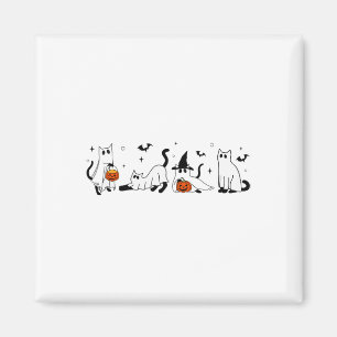 Cute Ghost Cat Funny Halloween Outfit Costumes Bla Magnet