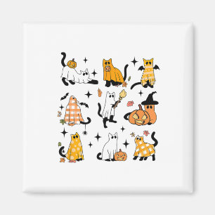 Cute Ghost Cat Funny Halloween Outfit Costumes Bla Magnet