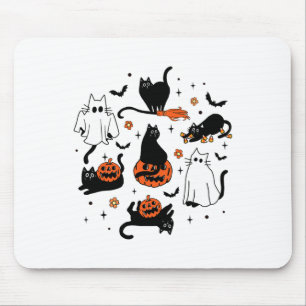 Cute Ghost Cat Funny Halloween Outfit Costumes Bla Mouse Mat