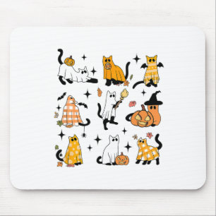 Cute Ghost Cat Funny Halloween Outfit Costumes Bla Mouse Mat