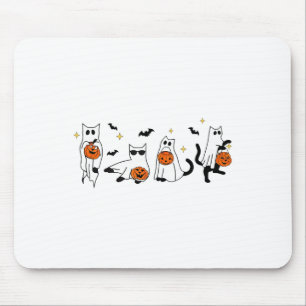 Cute Ghost Cat Funny Halloween Outfit Costumes Bla Mouse Mat