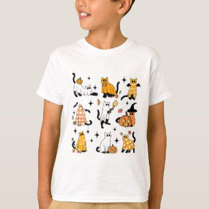 Cute Ghost Cat Funny Halloween Outfit Costumes Bla T-Shirt