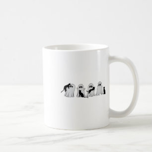 Cute Ghost Cat Halloween Outfit Costumes Cat Lover Coffee Mug