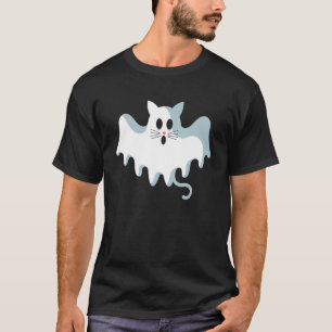 Cute Ghost Cat Kitty Cat Halloween T-Shirt
