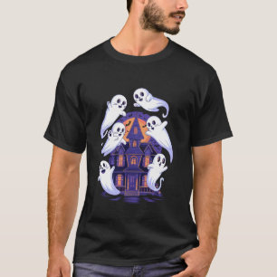 Cute Ghost Cat Trio Halloween Design T-Shirt