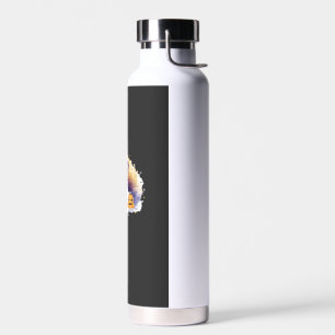 Cute Ghost Cat with Pumpkins � Kawaii Halloween Ar Water Bottle