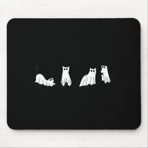 Cute Ghost Cats Funny Halloween Outfit Costumes Mouse Mat
