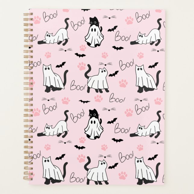 Cute Ghost Cats Halloween Planner (Front)