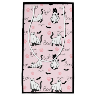 Cute Ghost Cats Halloween Small Gift Bag