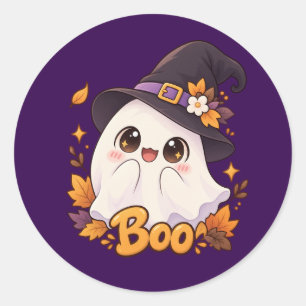 Cute Ghost Character Classic Round Sticker
