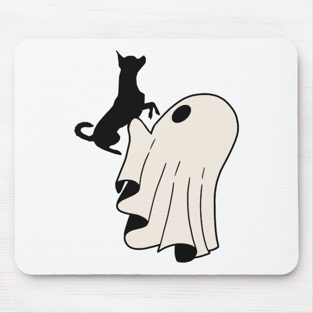Cute Ghost Chihuahua Lover Mouse Mat (Front)