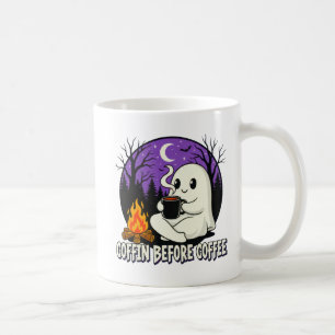 Cute Ghost Coffee Lover Camping Design Mug