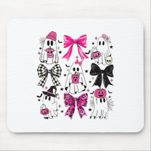 Cute Ghost Coquette Aesthetic Pink Bows Spooky Sea Mouse Mat