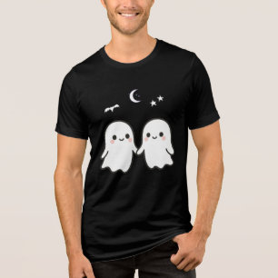Cute Ghost Couple Halloween Design Tri-Blend Shirt