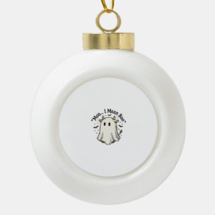 Cute Ghost Cow Halloween Moo I Mean Boo Shirt Desi Ceramic Ball Christmas Ornament
