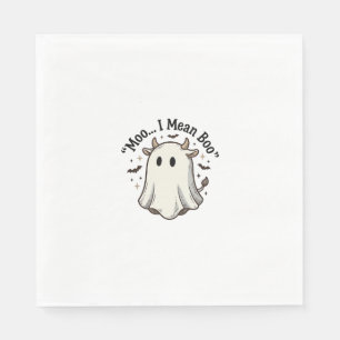 Cute Ghost Cow Halloween Moo I Mean Boo Shirt Desi Napkin