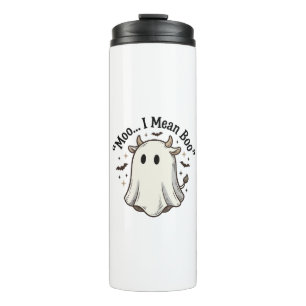Cute Ghost Cow Halloween Moo I Mean Boo Shirt Desi Thermal Tumbler