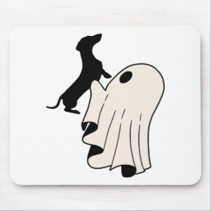 Cute Ghost Dachshund Lover Mouse Mat