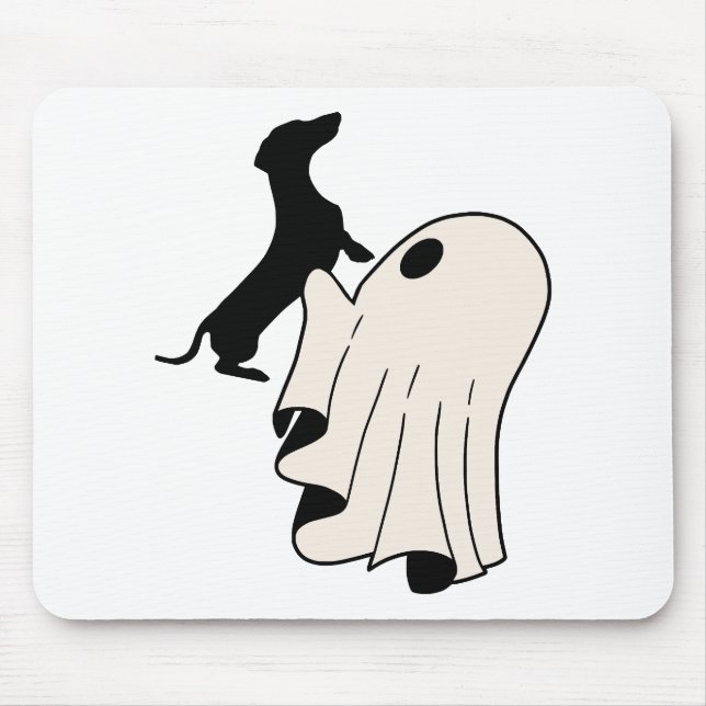 Cute Ghost Dachshund Lover Mouse Mat (Front)