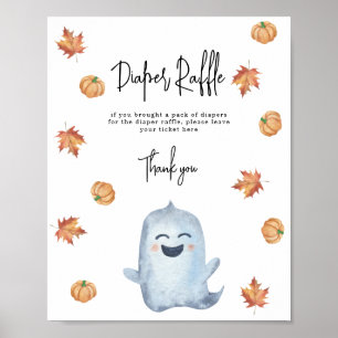 Cute ghost - Diaper Raffle game Poster