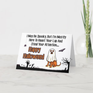 Cute Ghost Dog Halloween Card for Pet Lovers