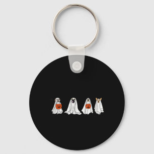 Cute Ghost Dog Halloween Men Women Key Ring