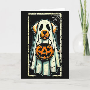 Cute Ghost Dog Men Women Kids Halloween Funny Ghos Card