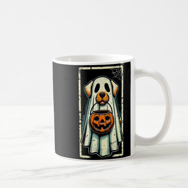Cute Ghost Dog Men Women Kids Halloween Funny Ghos Coffee Mug (Right)