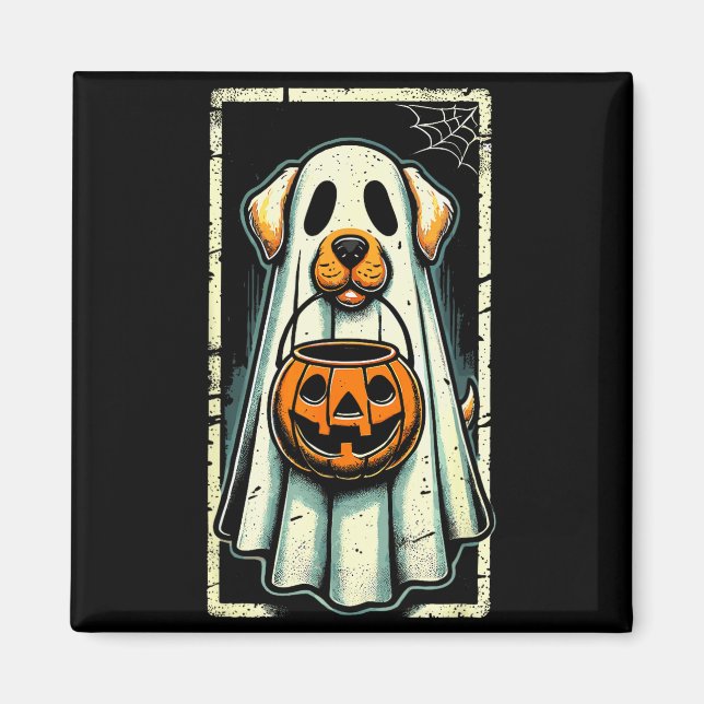Cute Ghost Dog Men Women Kids Halloween Funny Ghos Magnet (Front)