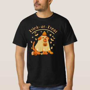 Cute Ghost dog Retro Spooky Season Funny Halloween T-Shirt