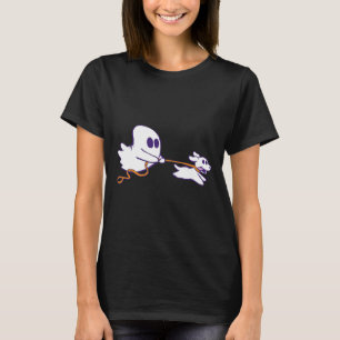 Cute Ghost Dog Walker Graphic Halloween Costume  T-Shirt