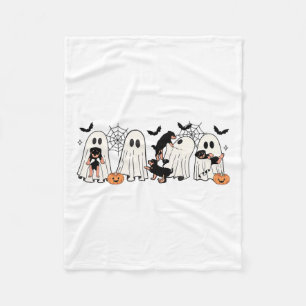 Cute Ghost Dogs Dog Lover Men Women Kids Halloween Fleece Blanket