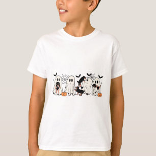 Cute Ghost Dogs Dog Lover Men Women Kids Halloween T-Shirt