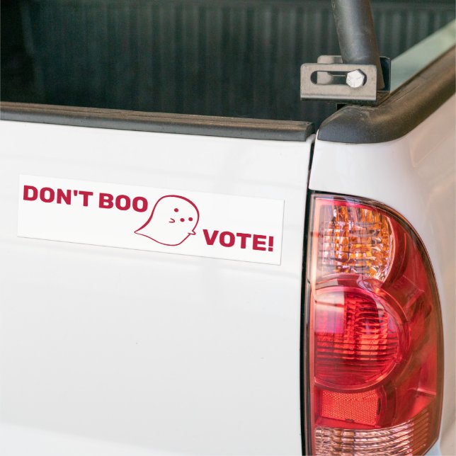 Cute Ghost Don't Boo, Vote! Bumper Sticker (On Truck)