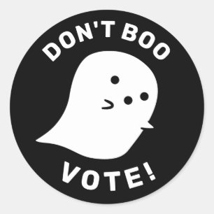 Cute Ghost Don't Boo, Vote! Sticker