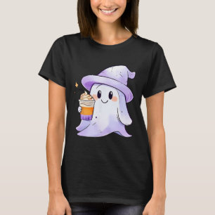 Cute Ghost Drinking Coffee Couple Halloween Coffee T-Shirt