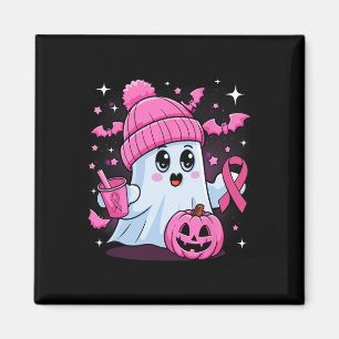 Cute Ghost Drinking Coffee Halloween Ghost Breast  Magnet