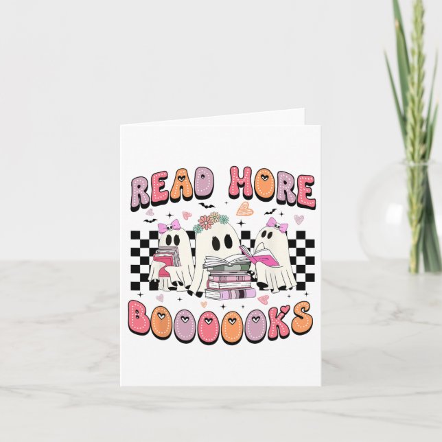 Cute Ghost Drinking Coffee Halloween Ghost Ice Cof Card (Front)