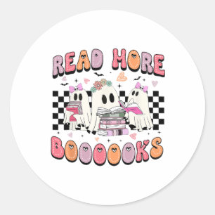 Cute Ghost Drinking Coffee Halloween Ghost Ice Cof Classic Round Sticker