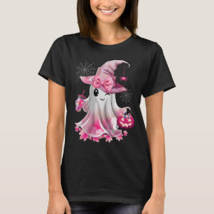 Cute Ghost Drinking Coffee Halloween Ice Coffee T-Shirt