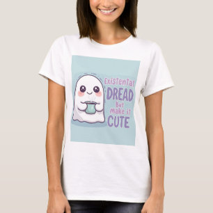 Cute Ghost "Existential Dread But Make It Cute" T-Shirt